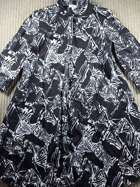 Zuri Doodle Abstract 100% Cotton Structured Dress with Pockets Women's SIze XS